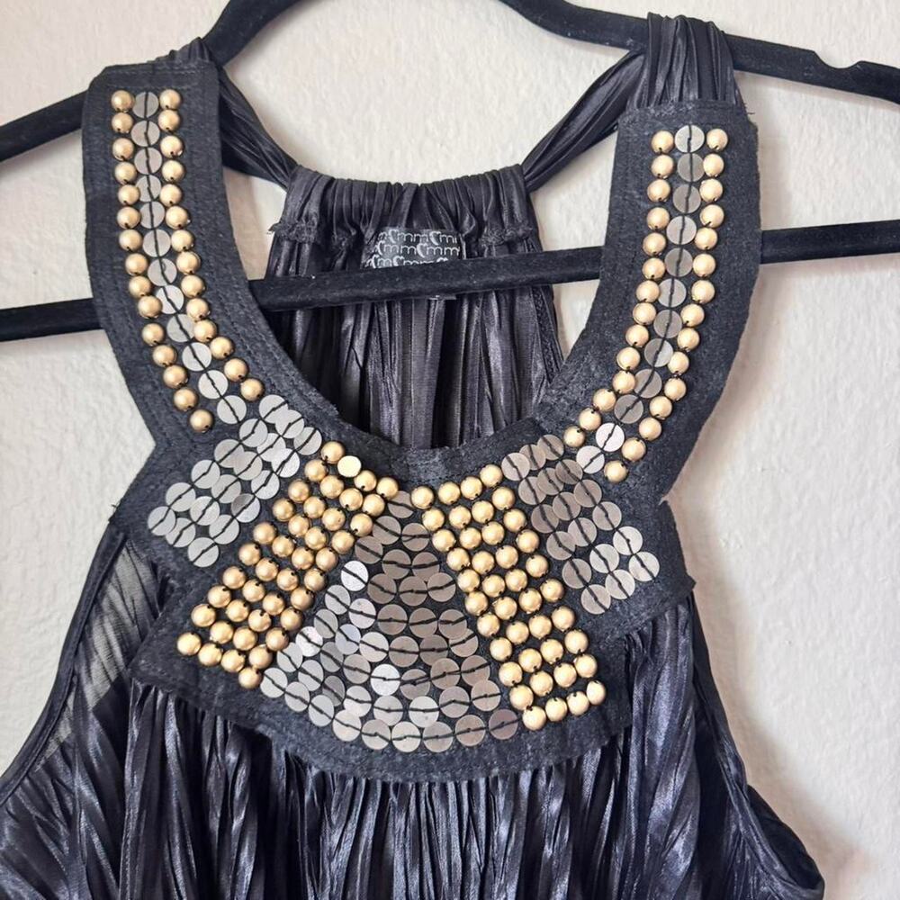 Y2k style pleated beaded top size medium
